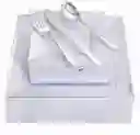 Set Platos Cuadrados Plateados X 12, Platos De Lujo, Platos Elegantes