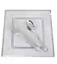 Set Platos Cuadrados Plateados X 12, Platos De Lujo, Platos Elegantes