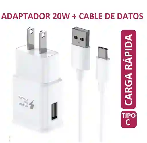 Cargador Tipo C Carga Rápida Cable De Datos Usb Batería Celular Android