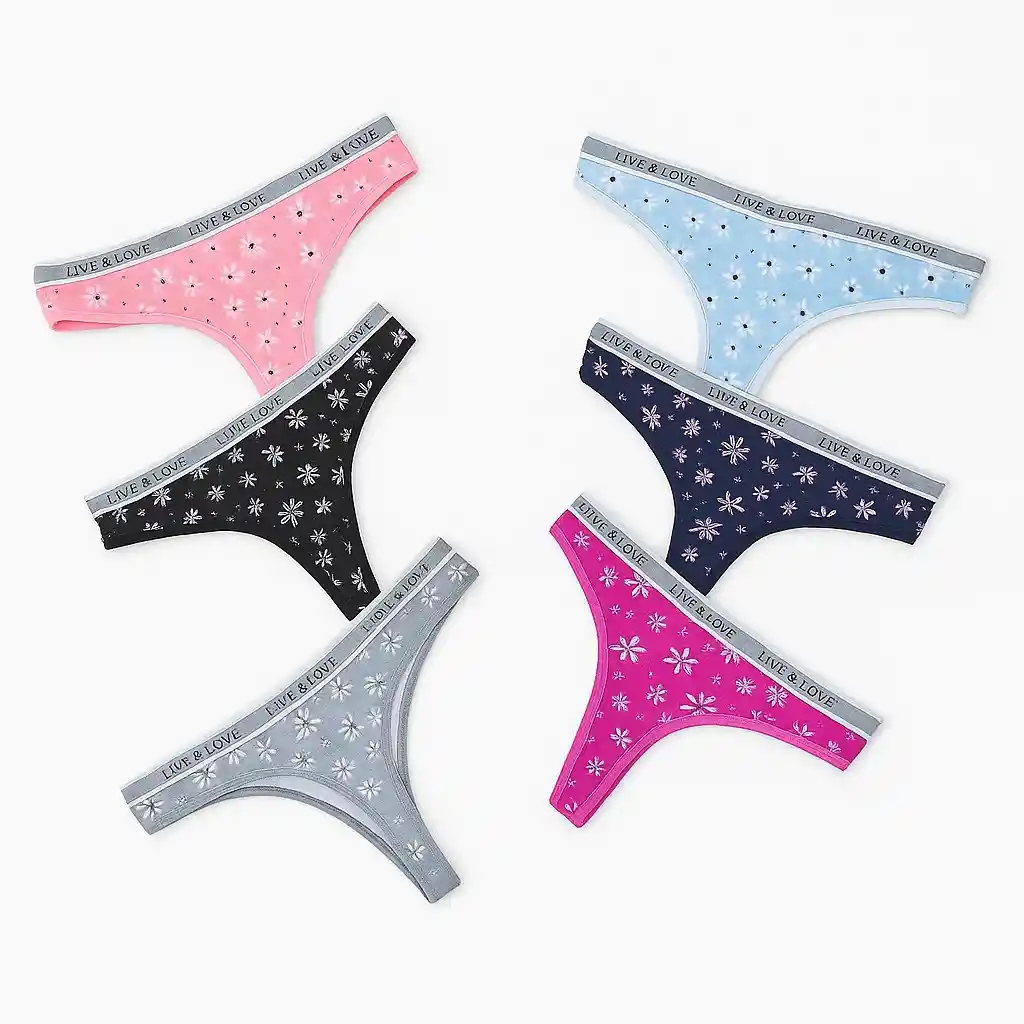 Dos Panty Hilo Algodon Surtidos Talla M