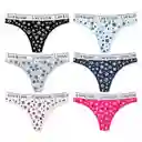 Dos Panty Hilo Algodon Surtidos Talla L