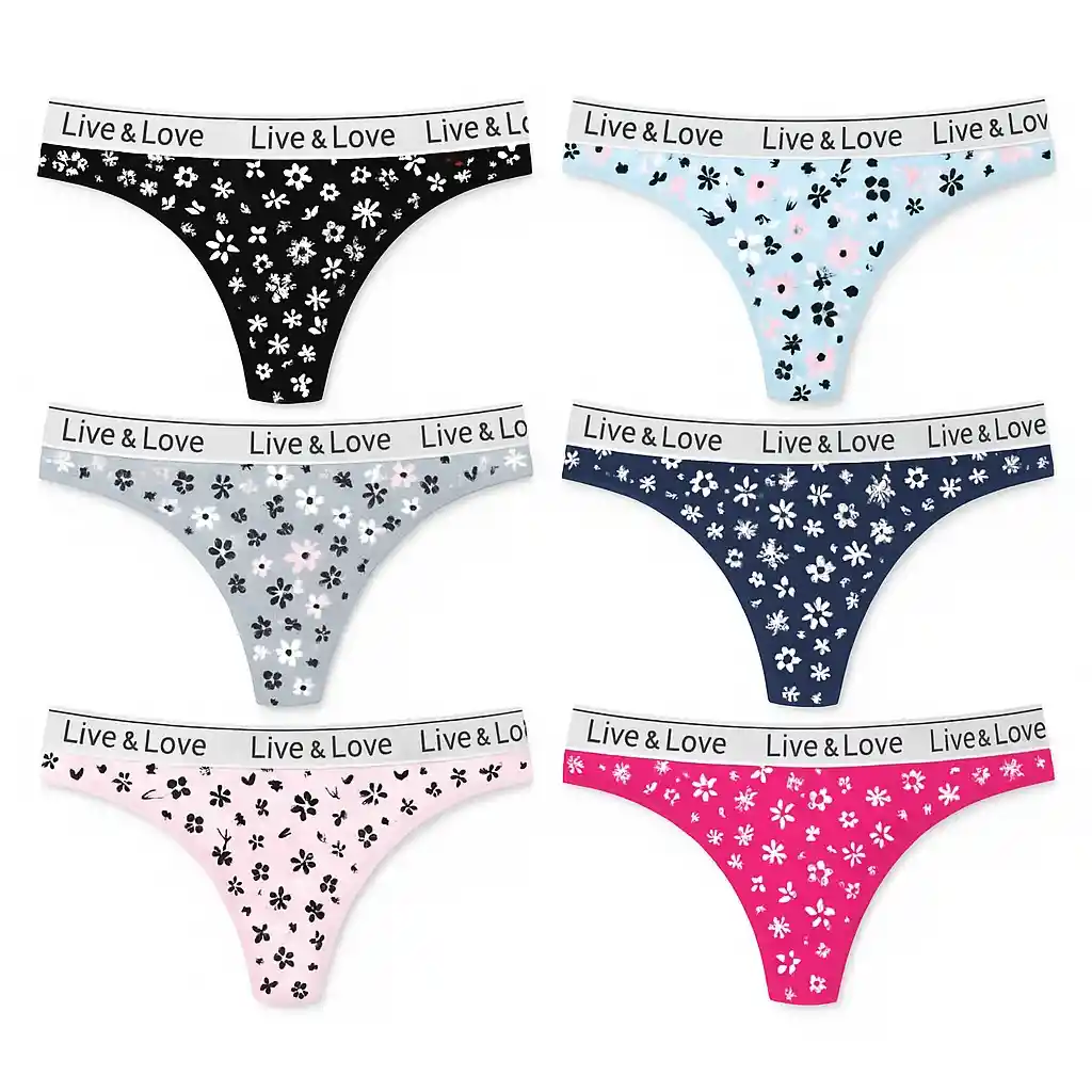 Dos Panty Hilo Algodon Surtidos Talla L