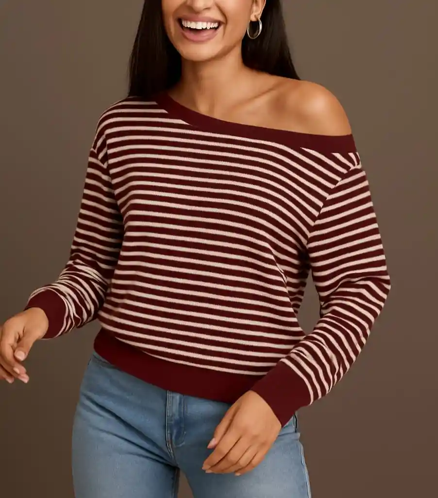 Blusa Off Shoulder Rayada - Paris Chic