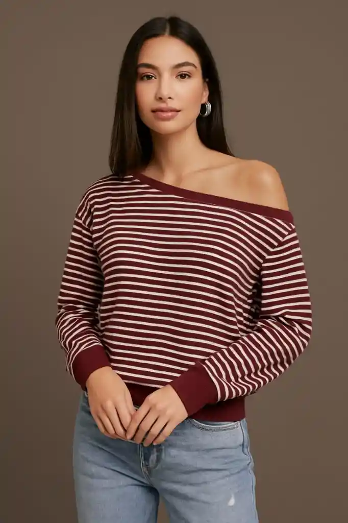 Blusa Off Shoulder Rayada - Paris Chic