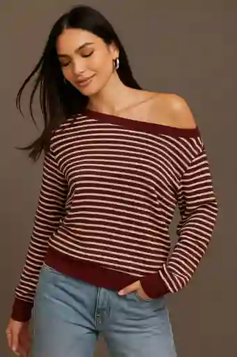 Blusa Off Shoulder Rayada - Paris Chic
