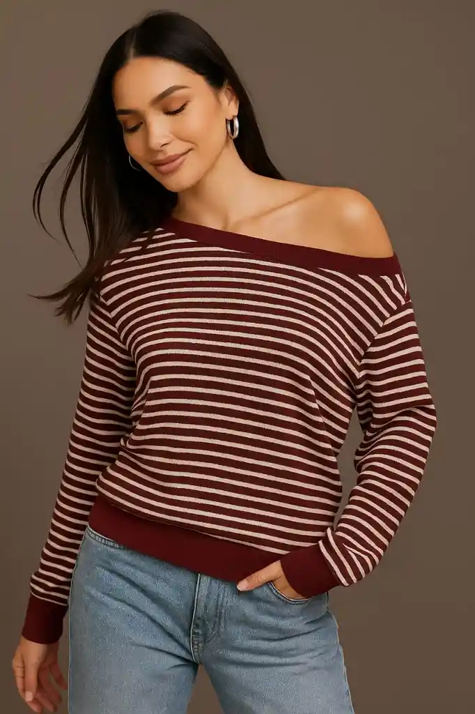 Blusa Off Shoulder Rayada - Paris Chic