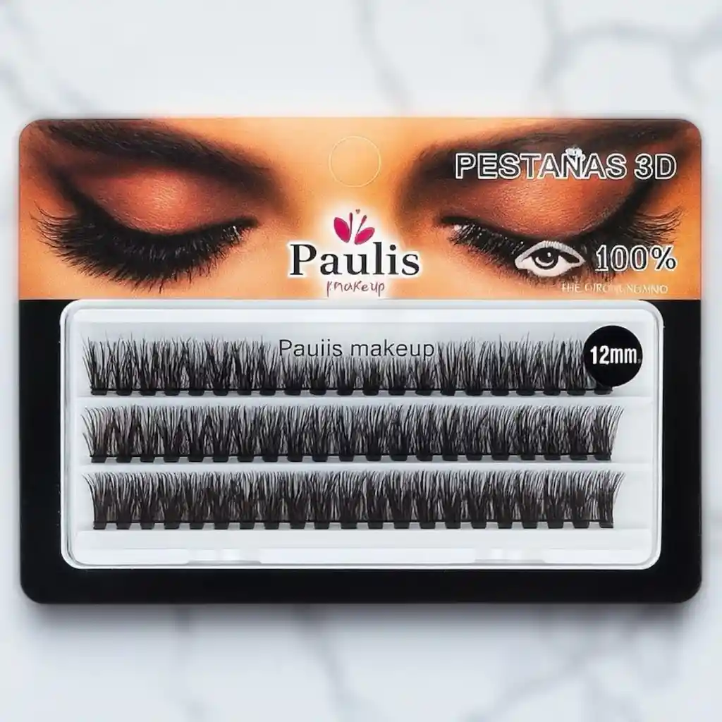 Pestañas 3d Individuales Efecto Ruso 12mm Paulis Makeup –