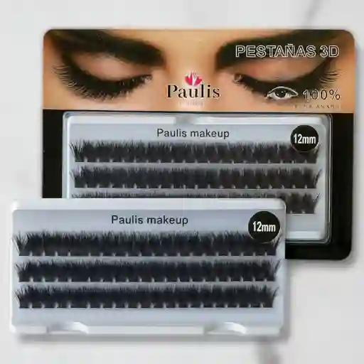 Pestañas 3d Individuales Efecto Ruso 12mm Paulis Makeup –