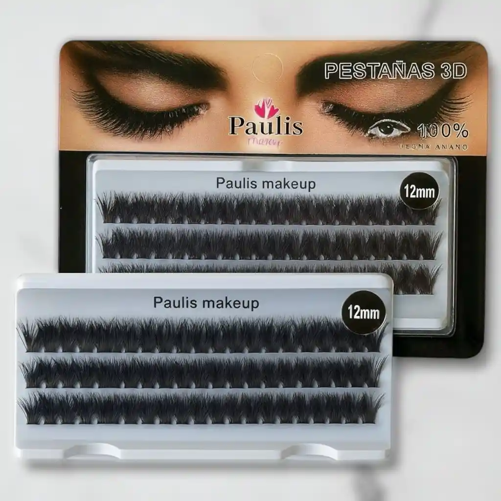 Pestañas 3d Individuales Efecto Ruso 12mm Paulis Makeup –