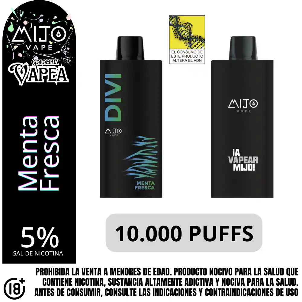 Vape Mijo Menta Fresca 10000 Puffs 5%