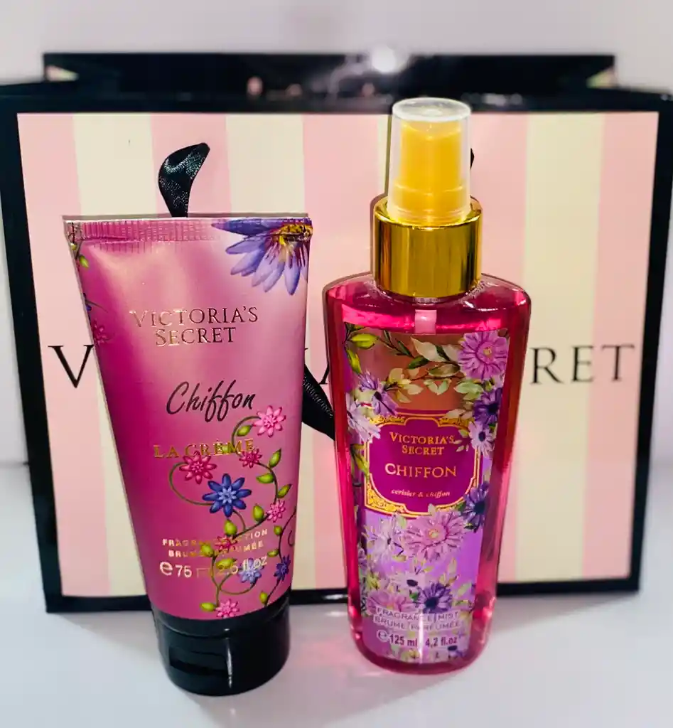 Set Victoria's Secret Chiffon (spray Corporal Y Crema De Manos