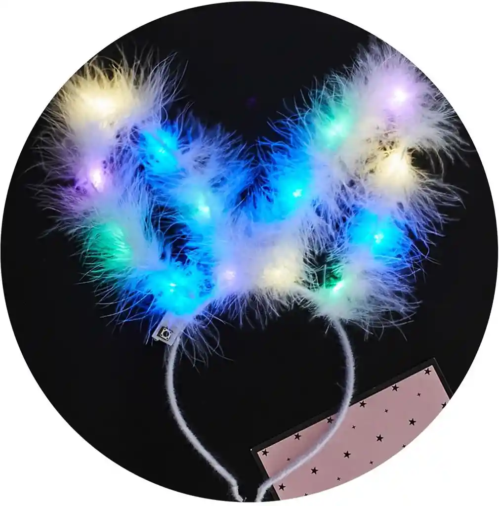 Diadema Orejas Conejo Peluche Con Luz Cosplay Halloween