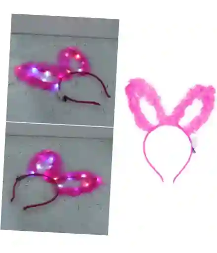 Diadema Orejas Conejo Peluche Con Luz Cosplay Halloween
