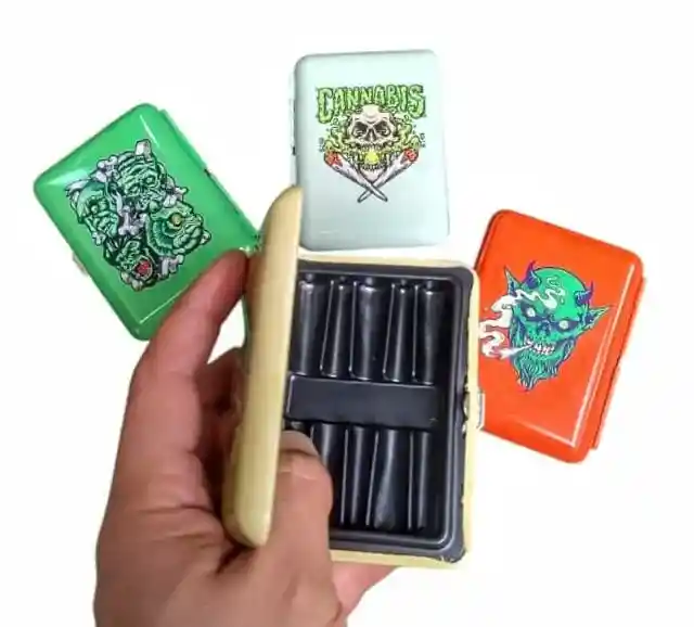 Estuche Metalico Weed Cigarrillos