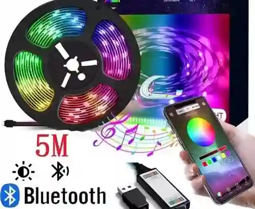 Cinta Luz Led 5 Metros + Control Colores Bluetooth