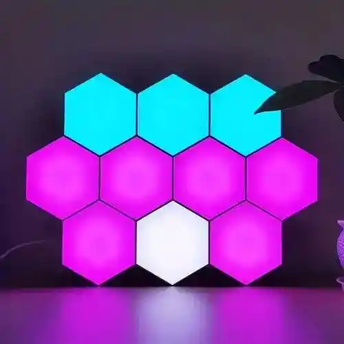 Lampara Decorativa Innovadora Con Forma Hexagonal X3 Paneles