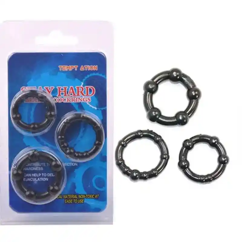Kit Anillos X3 Silicona Para El Pene Anillos Retardante Y Mejor Erección