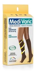 Medias Rodilla Comp Alta 20-30mmhg Color Negro Y Beige Talla S,m,l,xl