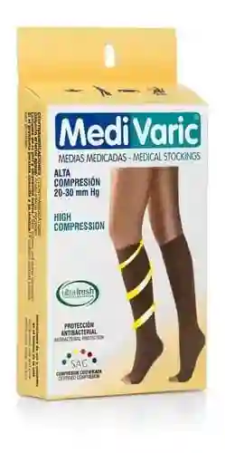 Medias Rodilla Comp Alta 20-30mmhg Color Negro Y Beige Talla S,m,l,xl