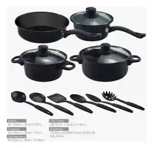 Set De Juego De Ollas Mas Utensilios 13 Piezas