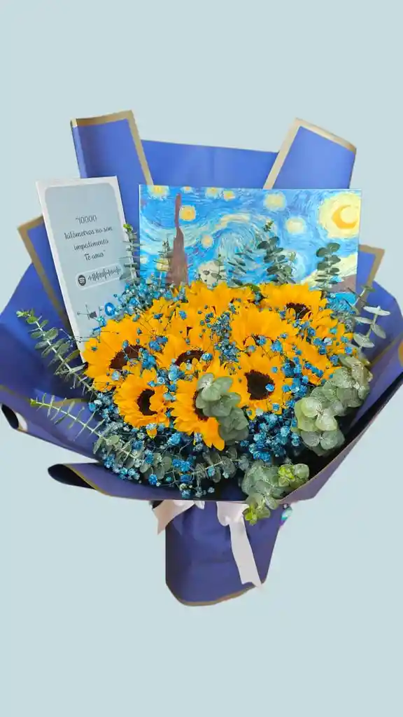 Arreglo Floral "noche Estrellada" De Van Gogh