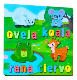 Juego De Mesa Rompecabeza Puzzle Figura Con Letra Multicolor