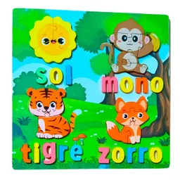 Juego De Mesa Rompecabeza Puzzle Figura Con Letra Multicolor