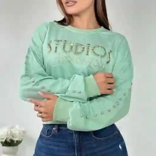 Buso Dama Algodon Polyester Verde Talla M