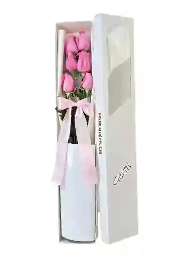 Caja 6 Rosas Rosadas
