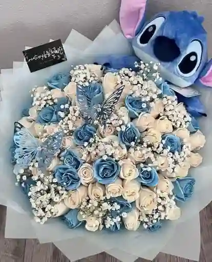 Buchon Mix De Rosas Con Con Peluche Stich