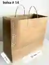 Bolsa Papel Kraft # 14 Con Manija (36x32x18 Cms De Base ), Bolsa De Papel Con Manija