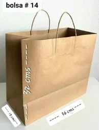 Bolsa Kraft # 14 Con Manija , Bolsa De Papel Con Manija