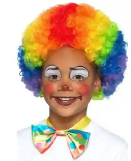 Peluca Afro Multicolor Payaso Halloween Disfraz