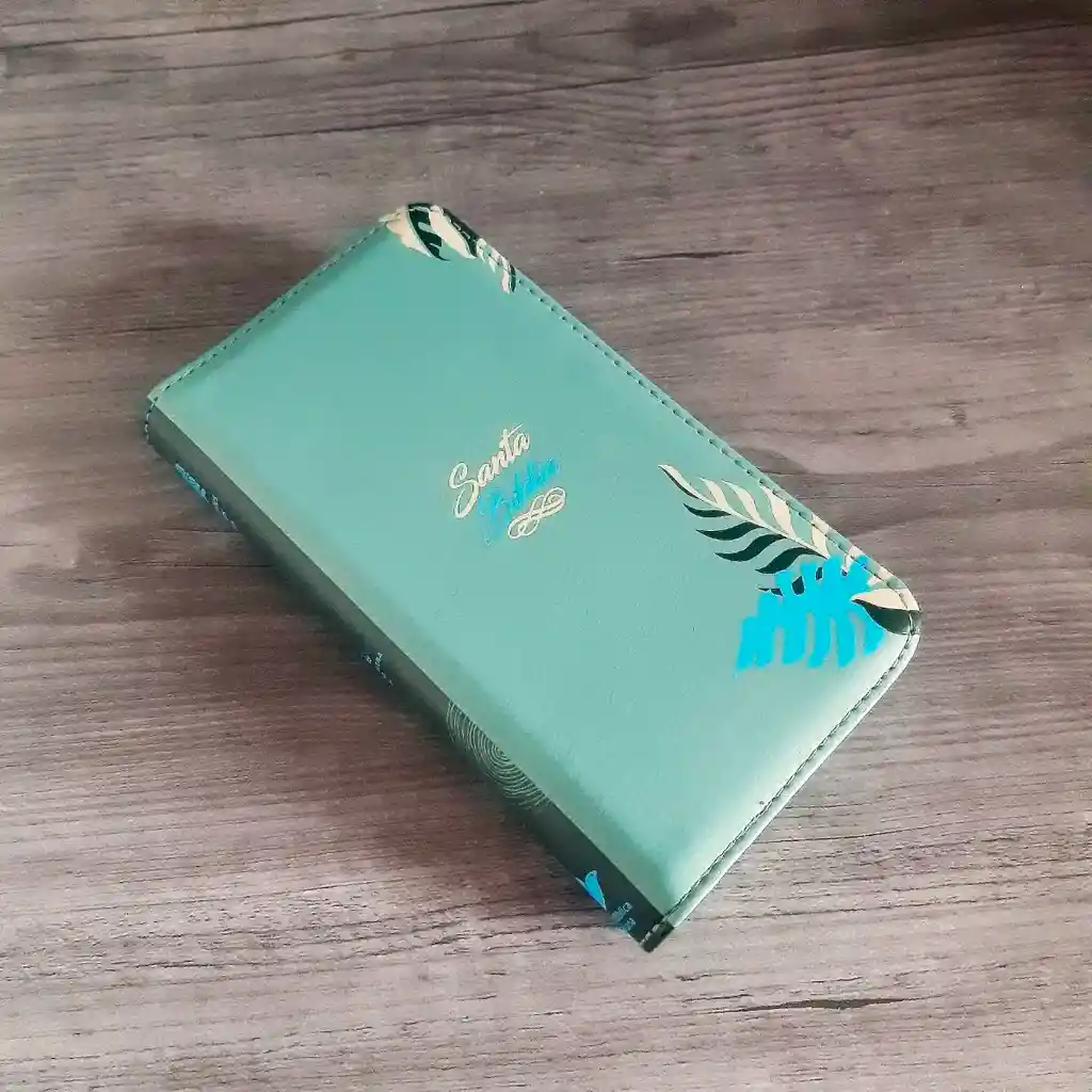Biblia Tipo Chequera Rvr60 Verde Índice Cierre