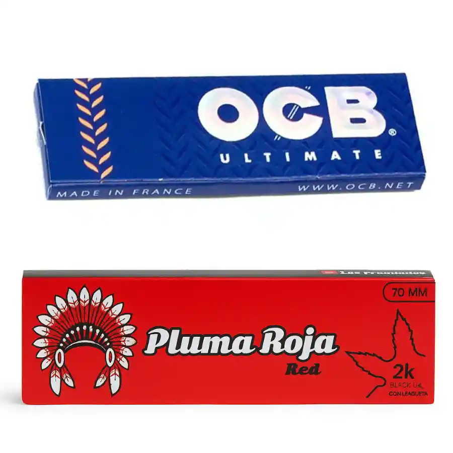 Cueros/ Papel Ocb Ultimate + Cuero/ Papel Pluma Roja Red