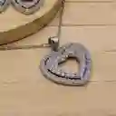 Juego De Collar Y Aretes De Seguridad En Rodio Plateado Corazon