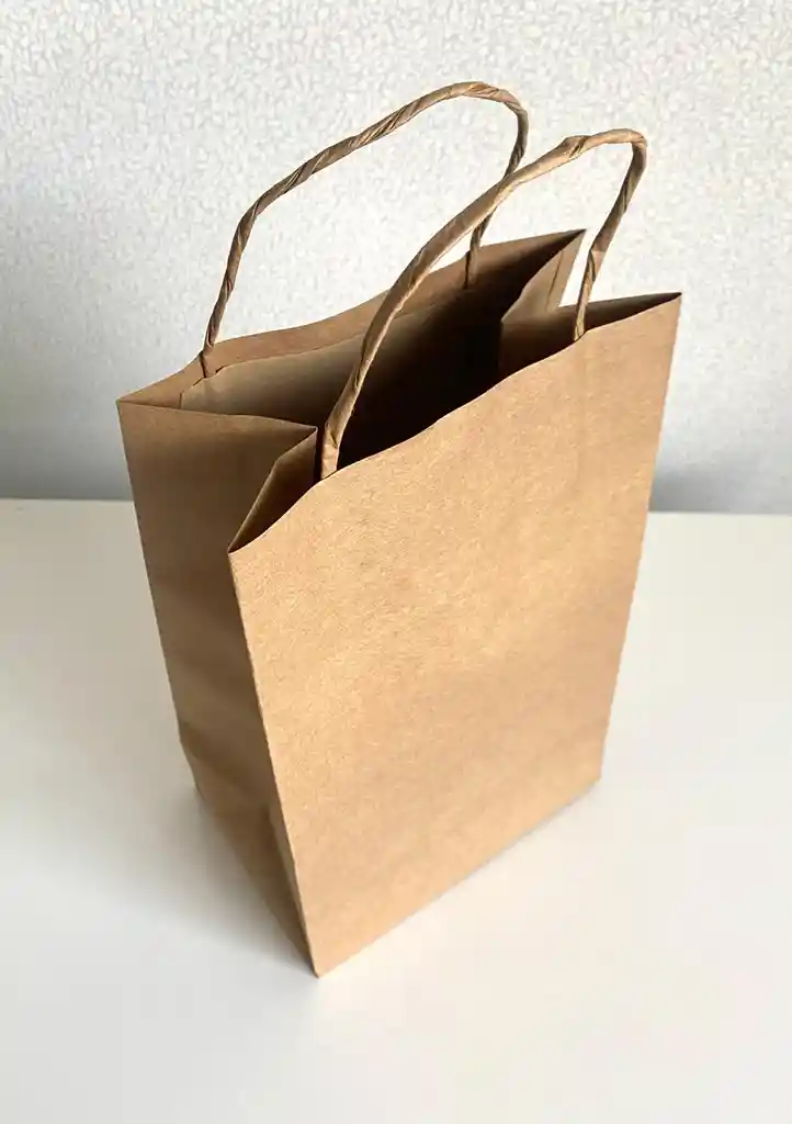 Bolsa Papel Kraft # 6 Con Manija (17x28x11.5 Cms)