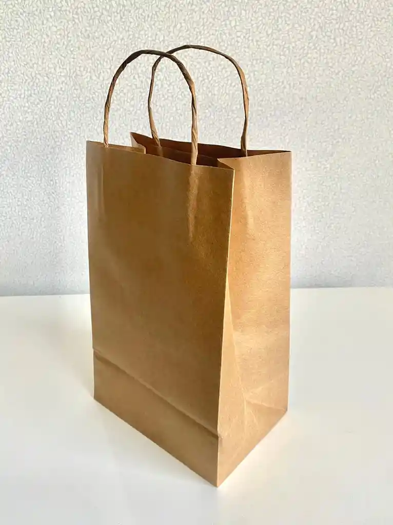 Bolsa Papel Kraft # 6 Con Manija (17x28x11.5 Cms)
