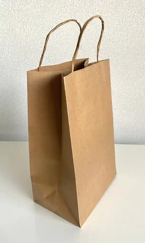 Bolsa Papel Kraft # 6 Con Manija (17x28x11.5 Cms)