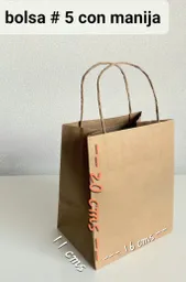 Bolsa Papel Kraft # 5 Con Manija, Bolsa De Papel