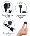Adaptador Europeo A Americano X3 Convertidor Marranito Enchufe