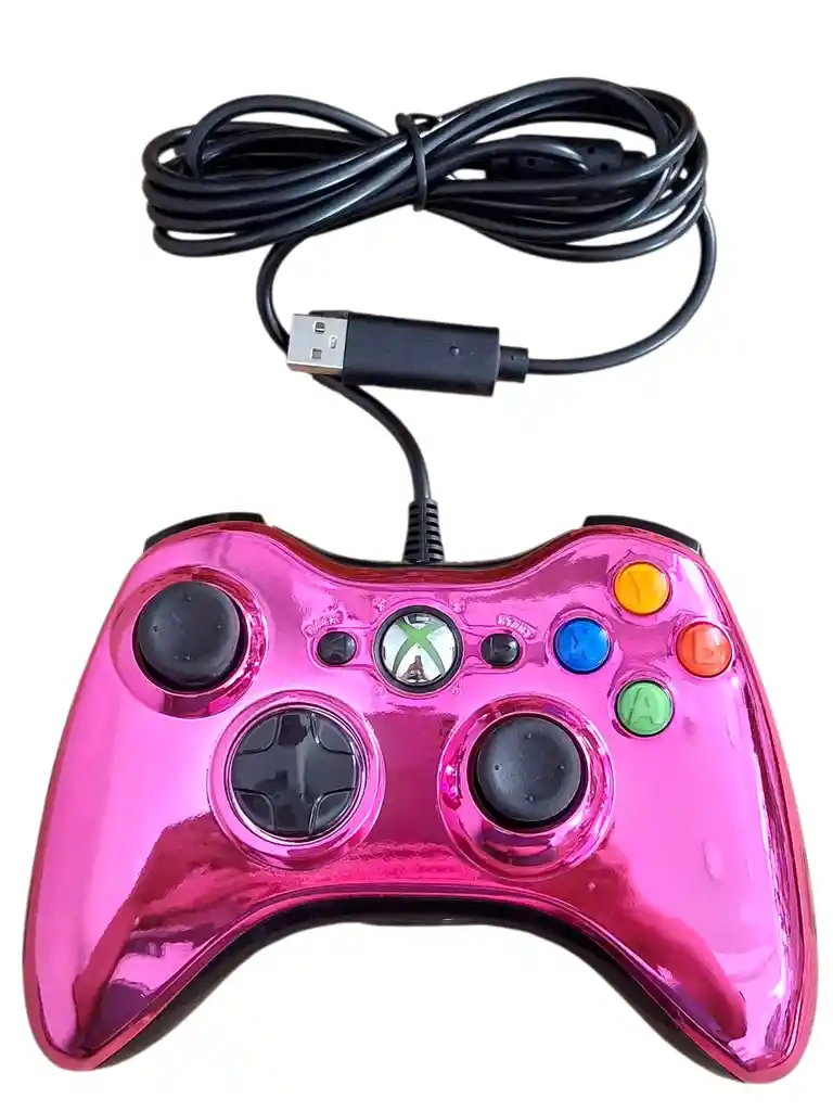 Control Mando Para Xbox 360 Y Pc De Cable Cromado