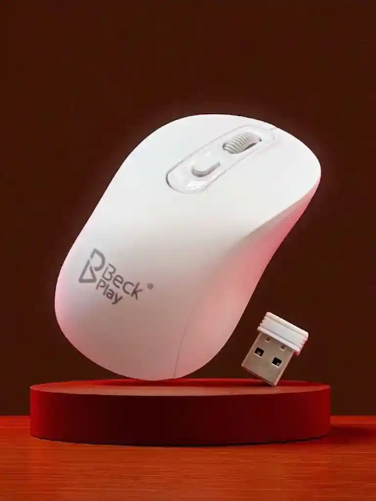 Mouse Inalámbrico Beck Play Bp-m016 Blanco – Alta Precisión Y Comodidad