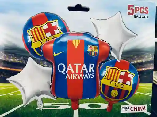Bombas Globos Por 5 Piezas Diseño Futbol Equipo Barcelona Para Decoracion De Fiestas Niño O Hombre O Mujer