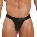 Talla Xl Sport Thong Tanga Sport Brasilera Hilo Hombre Power Cup (push Up) Microfibra Negra Blokes