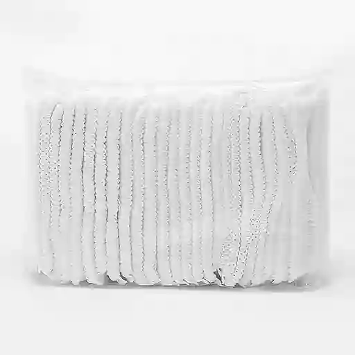 Gorro Desechable Tipo Oruga Color Blanco X Paquete