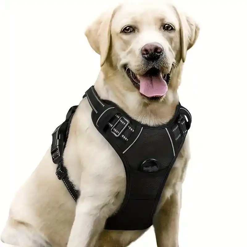 Arnes Para Perro Acolchado Negro Talla L