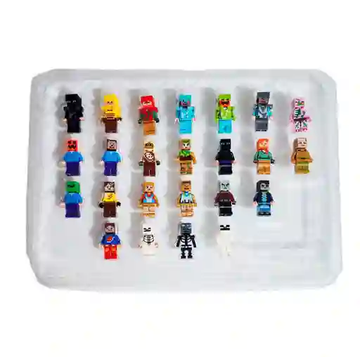 Figura Minecraft Coleccionable X 24 Personajes + Accesorios