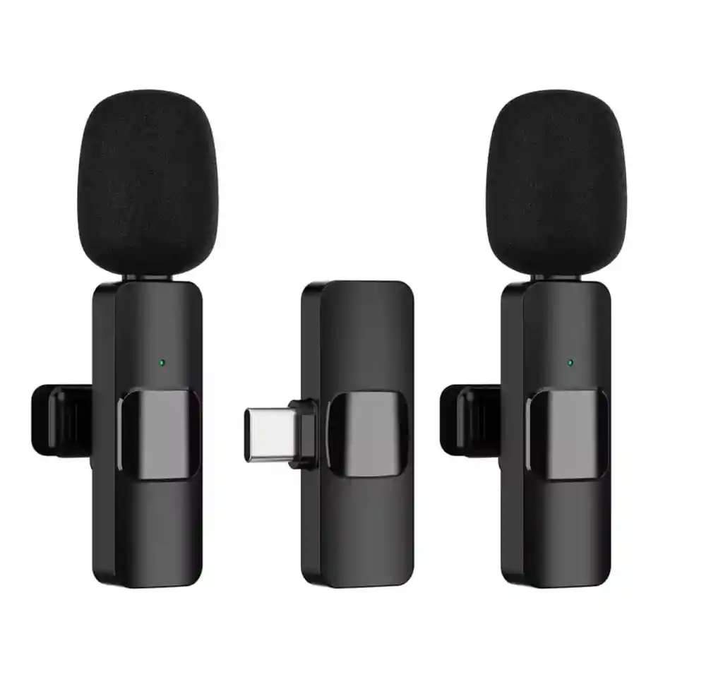 Micrófono Inalámbrico Dual Con Receptor Tipo-c Para Celulares Y Cámaras