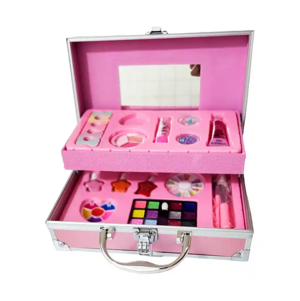 Maleta Kit Maquillaje Unicornio Niñas Juguete Esmaltes Color